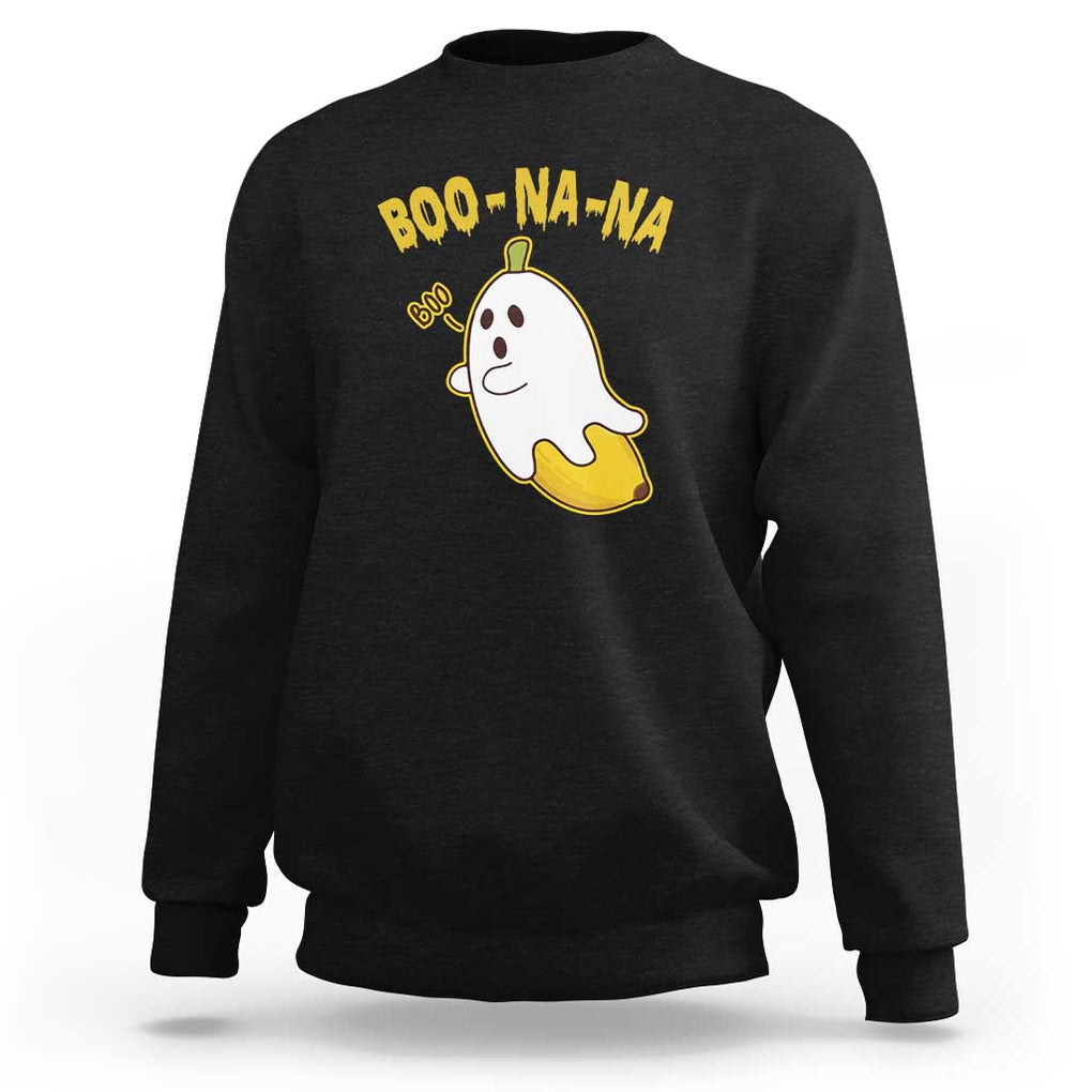 Halloween Couple Matching Sweatshirt Boo-na-na Cute Ghost Banana TS09 Black Print Your Wear