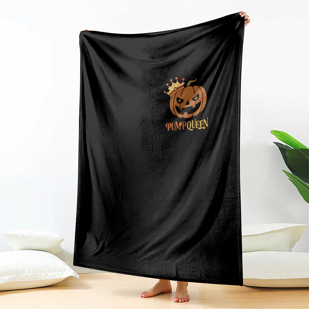 Halloween Couple Matching Throw Blanket Pumpqueen Funny Spooky Pumpkin TS09 Print Your Wear