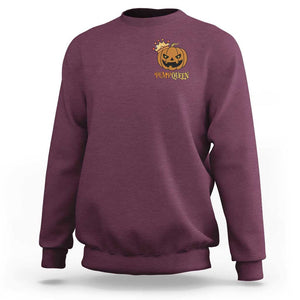 Halloween Couple Matching Sweatshirt Pumpqueen Funny Spooky Pumpkin TS09 Maroon Print Your Wear