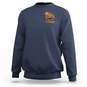 Halloween Couple Matching Sweatshirt Pumpqueen Funny Spooky Pumpkin TS09 Navy Print Your Wear