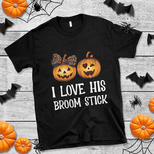 Halloween Couple Matching T Shirt I Love His Broom Stick TS09 Black Print Your Wear