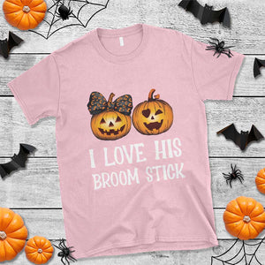 Halloween Couple Matching T Shirt I Love His Broom Stick TS09 Light Pink Print Your Wear