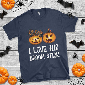 Halloween Couple Matching T Shirt I Love His Broom Stick TS09 Navy Print Your Wear