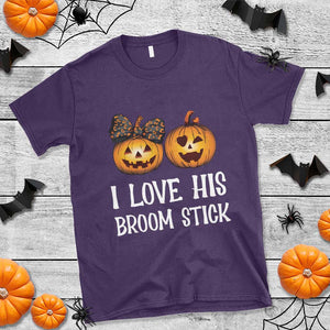 Halloween Couple Matching T Shirt I Love His Broom Stick TS09 Purple Print Your Wear