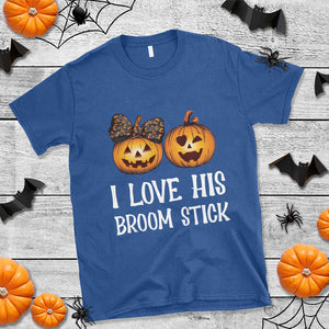 Halloween Couple Matching T Shirt I Love His Broom Stick TS09 Royal Blue Print Your Wear