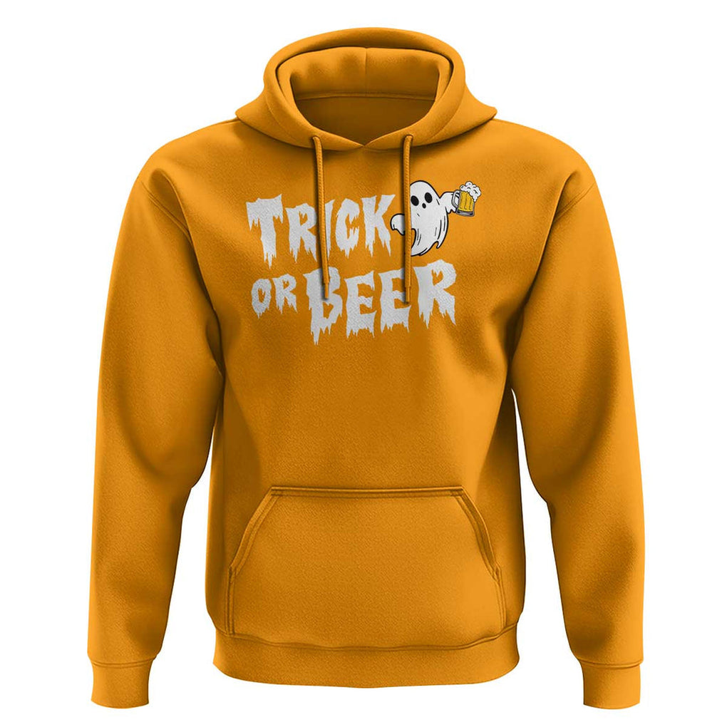 Funny Halloween Beer Hoodie Trick Or Beer Drinking Ghost TS09 Gold Print Your Wear