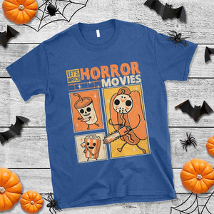 Funny Halloween T Shirt Lets Watch Horror Movies TS09 Royal Blue Print Your Wear
