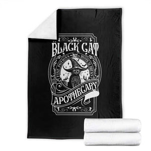 Black Cat Witch Throw Blanket Salem Apothecary Graphic Halloween TS09 Black Print Your Wear