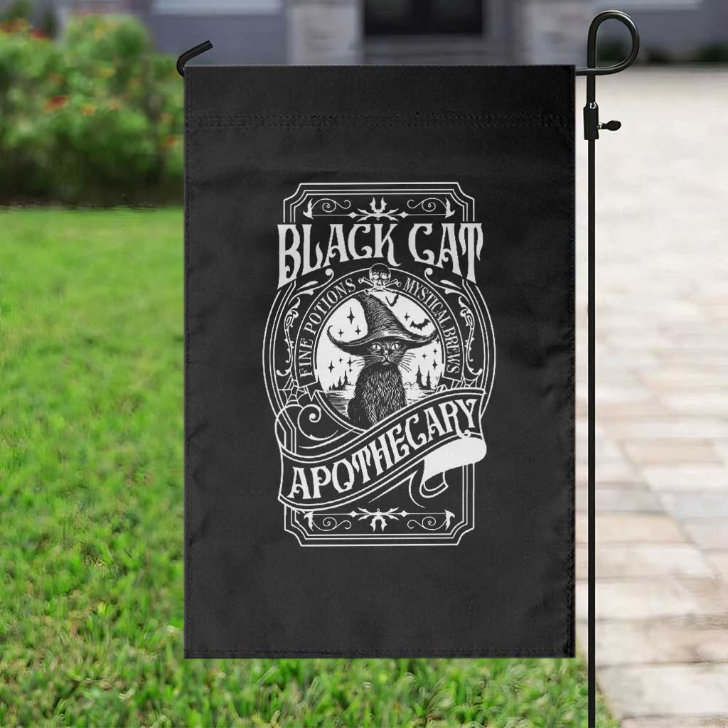 Black Cat Witch Garden Flag Salem Apothecary Graphic Halloween TS09 Print Your Wear