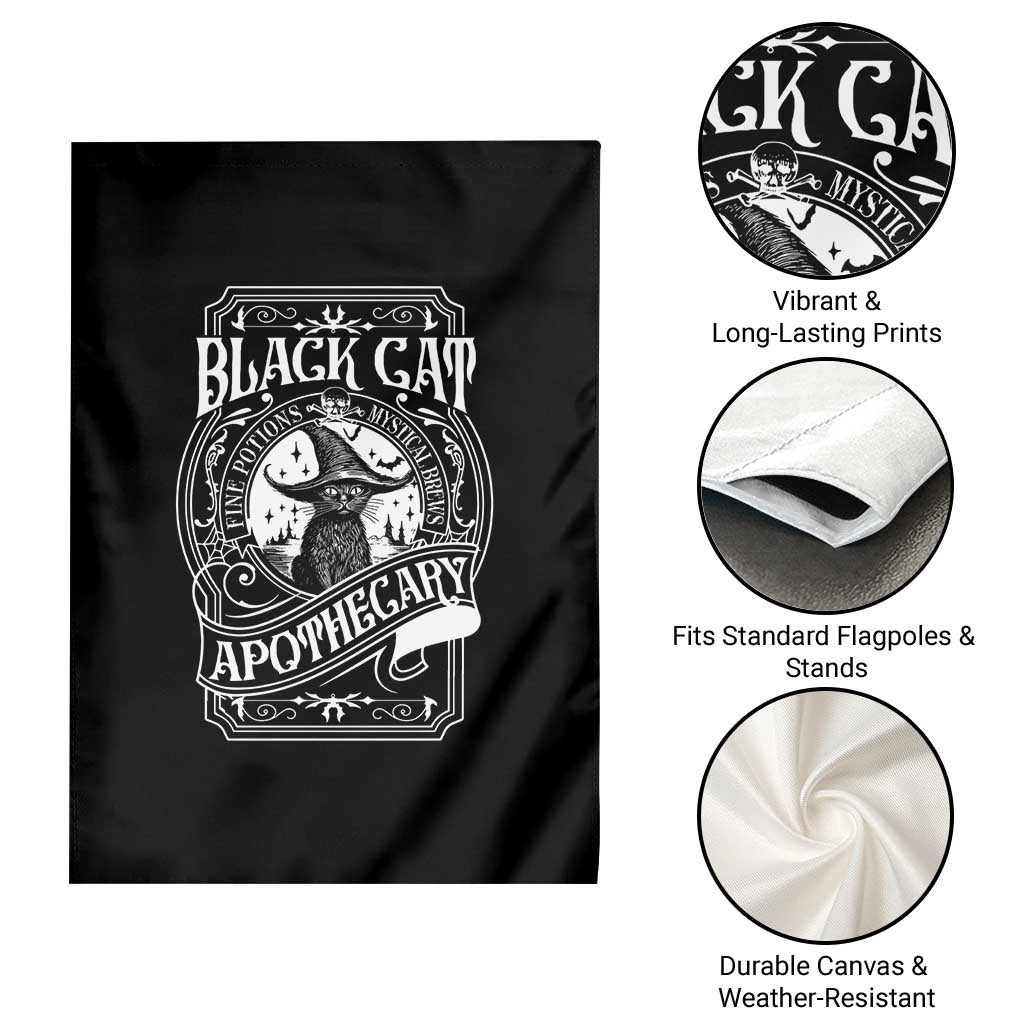 Black Cat Witch Garden Flag Salem Apothecary Graphic Halloween TS09 Print Your Wear