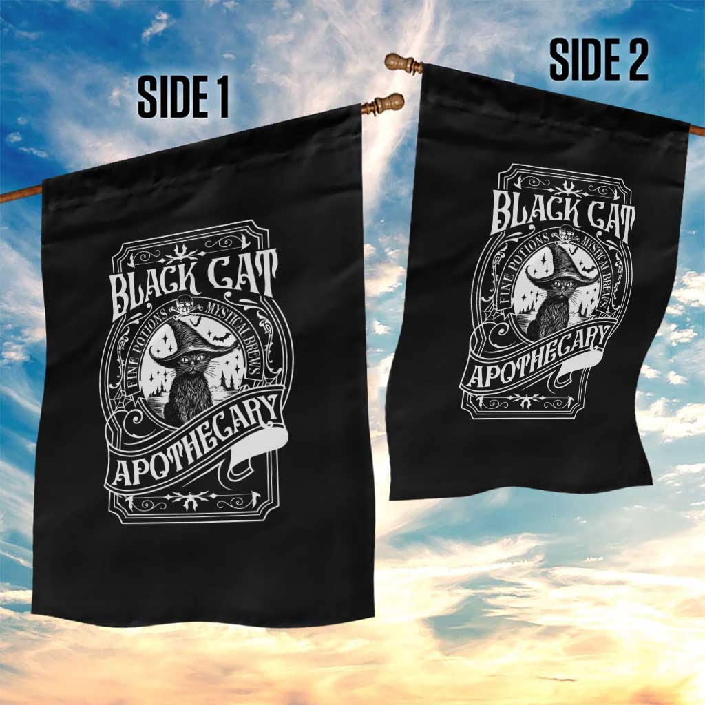 Black Cat Witch Garden Flag Salem Apothecary Graphic Halloween TS09 Print Your Wear
