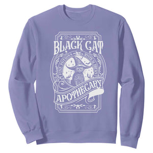 Black Cat Witch Sweatshirt Salem Apothecary Graphic Halloween TS09 Violet Print Your Wear