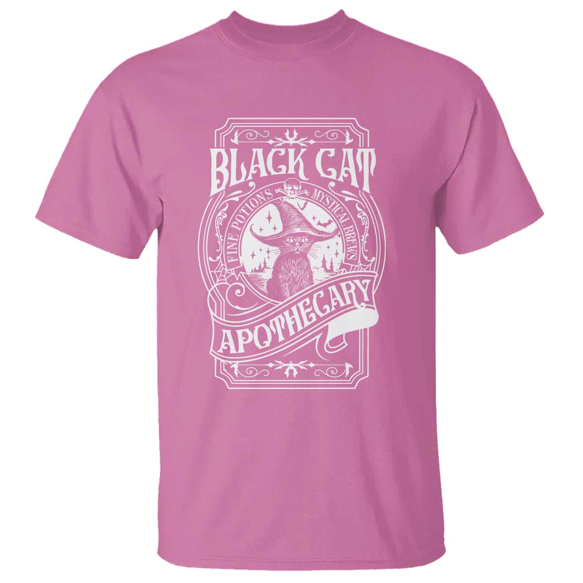 Black Cat Witch T Shirt Salem Apothecary Graphic Halloween TS09 Azalea Print Your Wear