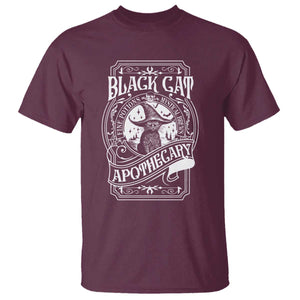 Black Cat Witch T Shirt Salem Apothecary Graphic Halloween TS09 Maroon Print Your Wear