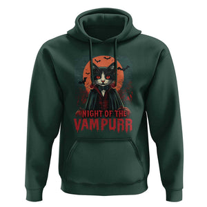 Halloween Vampire Cat Hoodie Night Of The Vampurr TS09 Dark Forest Green Print Your Wear