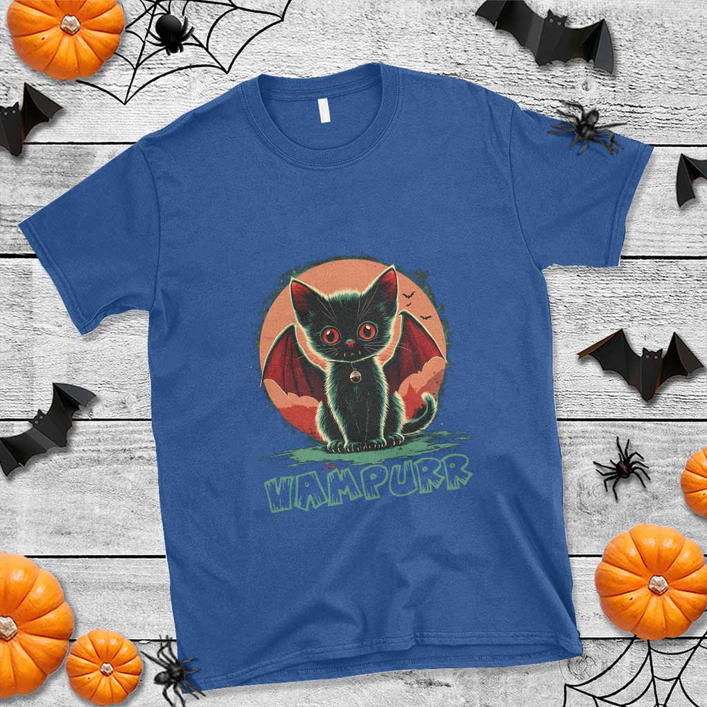 Halloween Vampurr Vampire Cat T Shirt TS09 Royal Blue Print Your Wear