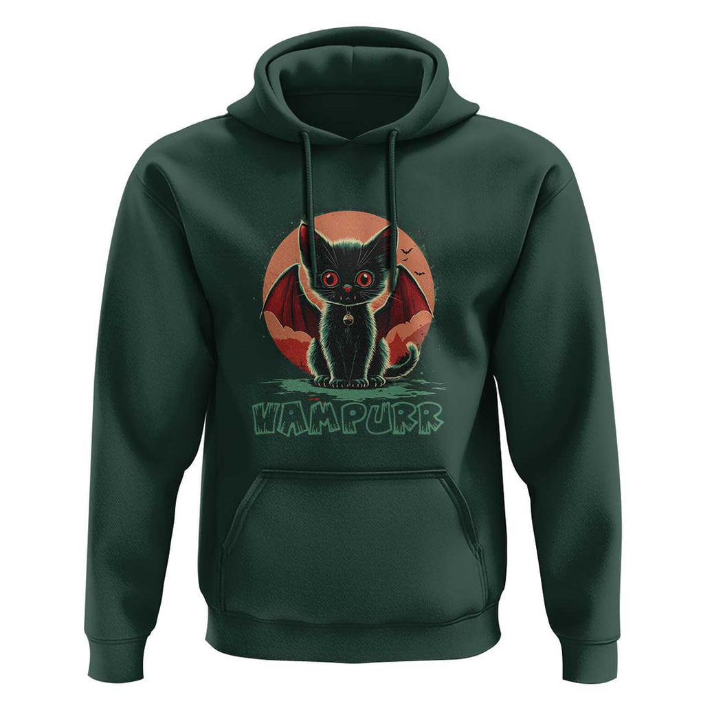 Halloween Vampurr Vampire Cat Hoodie TS09 Dark Forest Green Print Your Wear