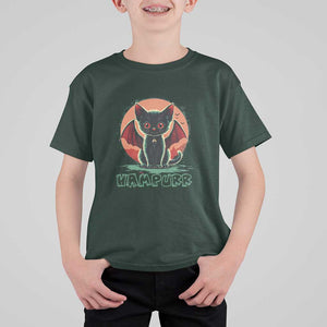 Halloween Vampurr Vampire Cat T Shirt For Kid TS09 Dark Forest Green Print Your Wear