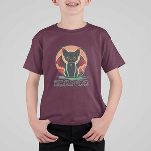 Halloween Vampurr Vampire Cat T Shirt For Kid TS09 Maroon Print Your Wear