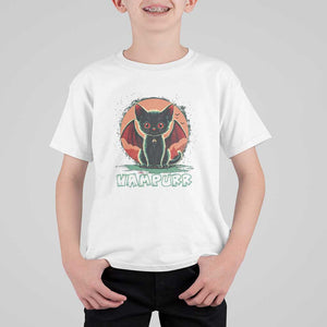 Halloween Vampurr Vampire Cat T Shirt For Kid TS09 White Print Your Wear