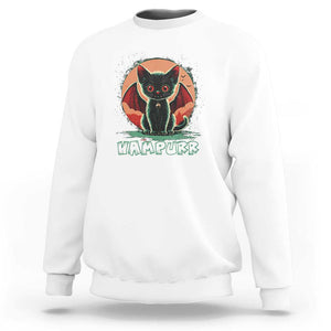 Halloween Vampurr Vampire Cat Sweatshirt TS09 White Print Your Wear