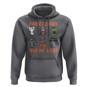 Halloween Cat Lover Hoodie Forget Candy Give Me Cat TS09 Charcoal Print Your Wear