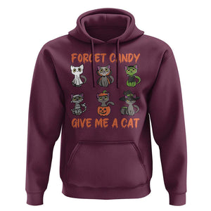 Halloween Cat Lover Hoodie Forget Candy Give Me Cat TS09 Maroon Print Your Wear