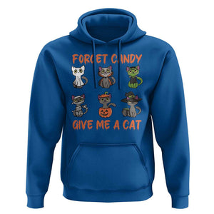 Halloween Cat Lover Hoodie Forget Candy Give Me Cat TS09 Royal Blue Print Your Wear