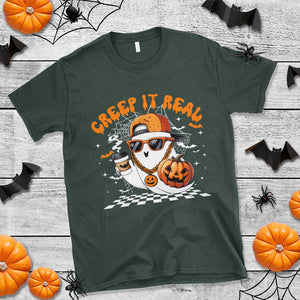 Funny Halloween Hip Hop T Shirt Creep It Real Gangster Ghost TS09 Dark Forest Green Print Your Wear
