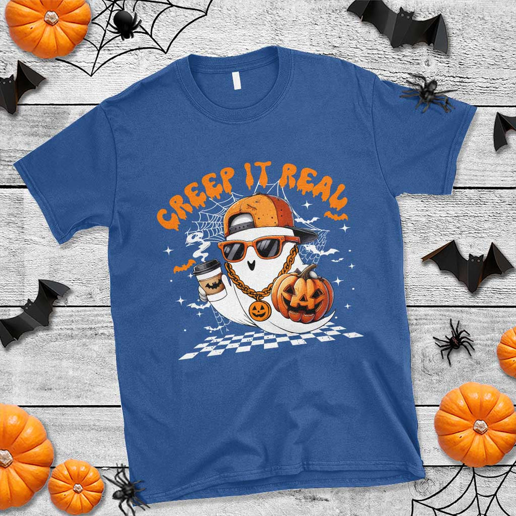 Funny Halloween Hip Hop T Shirt Creep It Real Gangster Ghost TS09 Royal Blue Print Your Wear