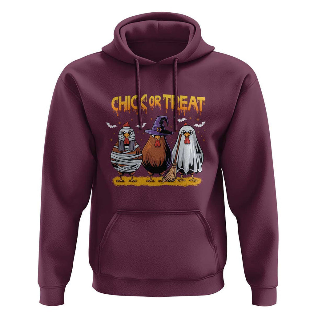 Funny Halloween Hoodie Chick Or Treat Spooky Chicken TS09 Maroon Print Your Wear