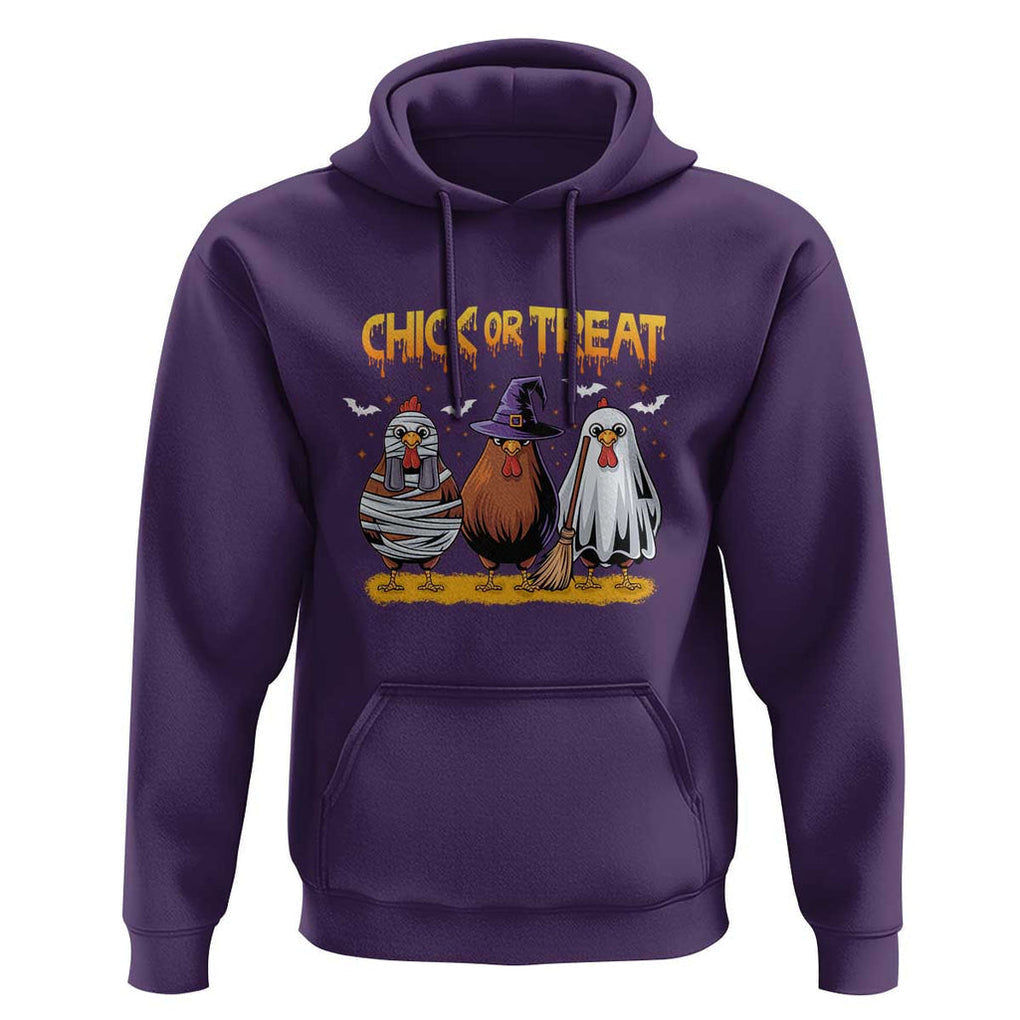 Funny Halloween Hoodie Chick Or Treat Spooky Chicken TS09 Purple Print Your Wear
