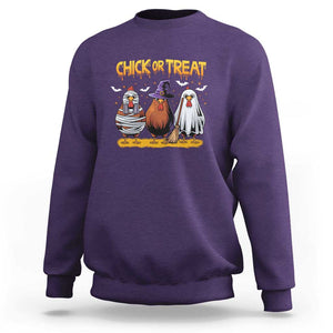 Funny Halloween Sweatshirt Chick Or Treat Spooky Chicken TS09 Purple Print Your Wear