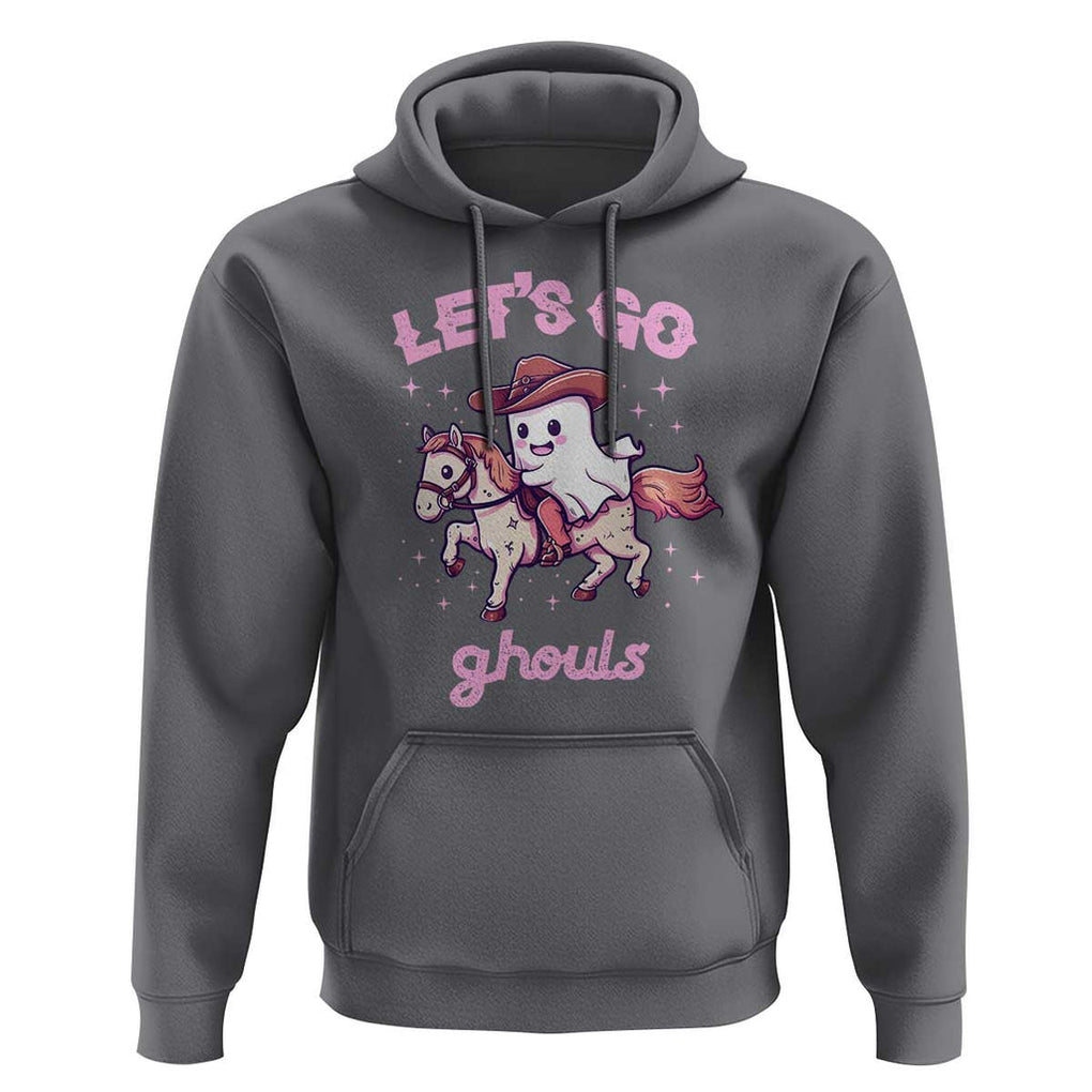 Halloween Cowboy Hoodie Let's Go Ghouls Ghost Riding Horse TS09 Charcoal Print Your Wear