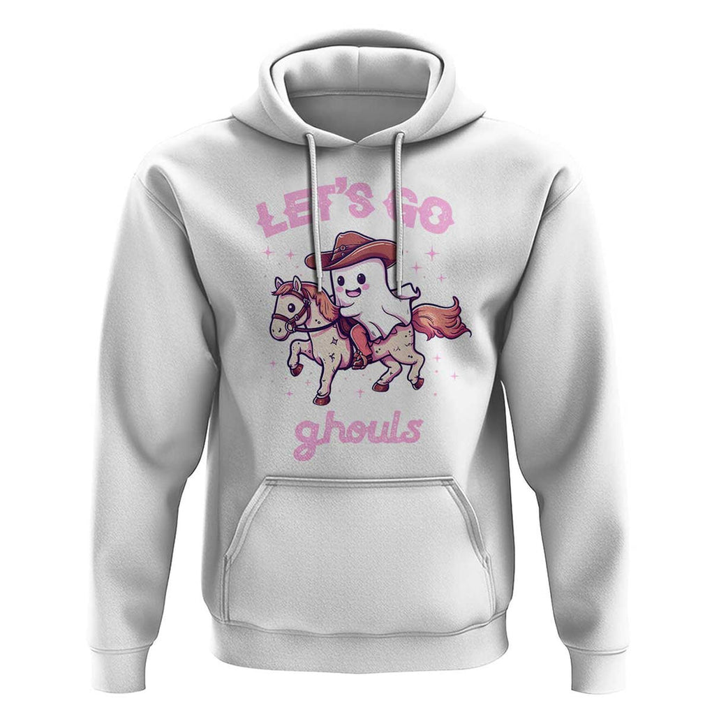 Halloween Cowboy Hoodie Let's Go Ghouls Ghost Riding Horse TS09 White Print Your Wear