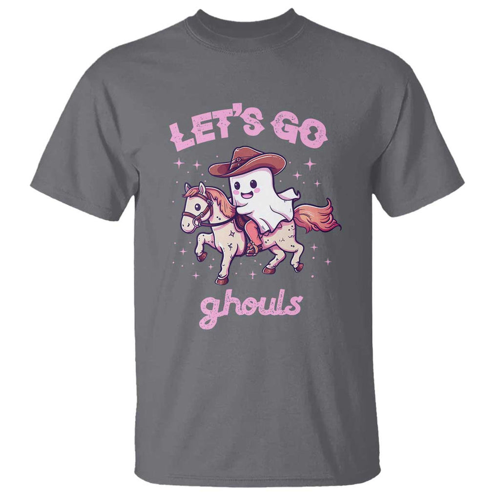 Halloween Cowboy T Shirt Let's Go Ghouls Ghost Riding Horse TS09 Charcoal Print Your Wear