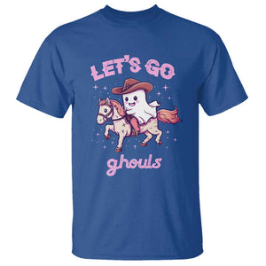 Halloween Cowboy T Shirt Let's Go Ghouls Ghost Riding Horse TS09 Royal Blue Print Your Wear