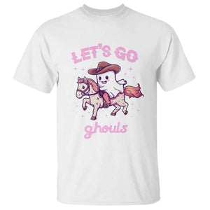 Halloween Cowboy T Shirt Let's Go Ghouls Ghost Riding Horse TS09 White Print Your Wear