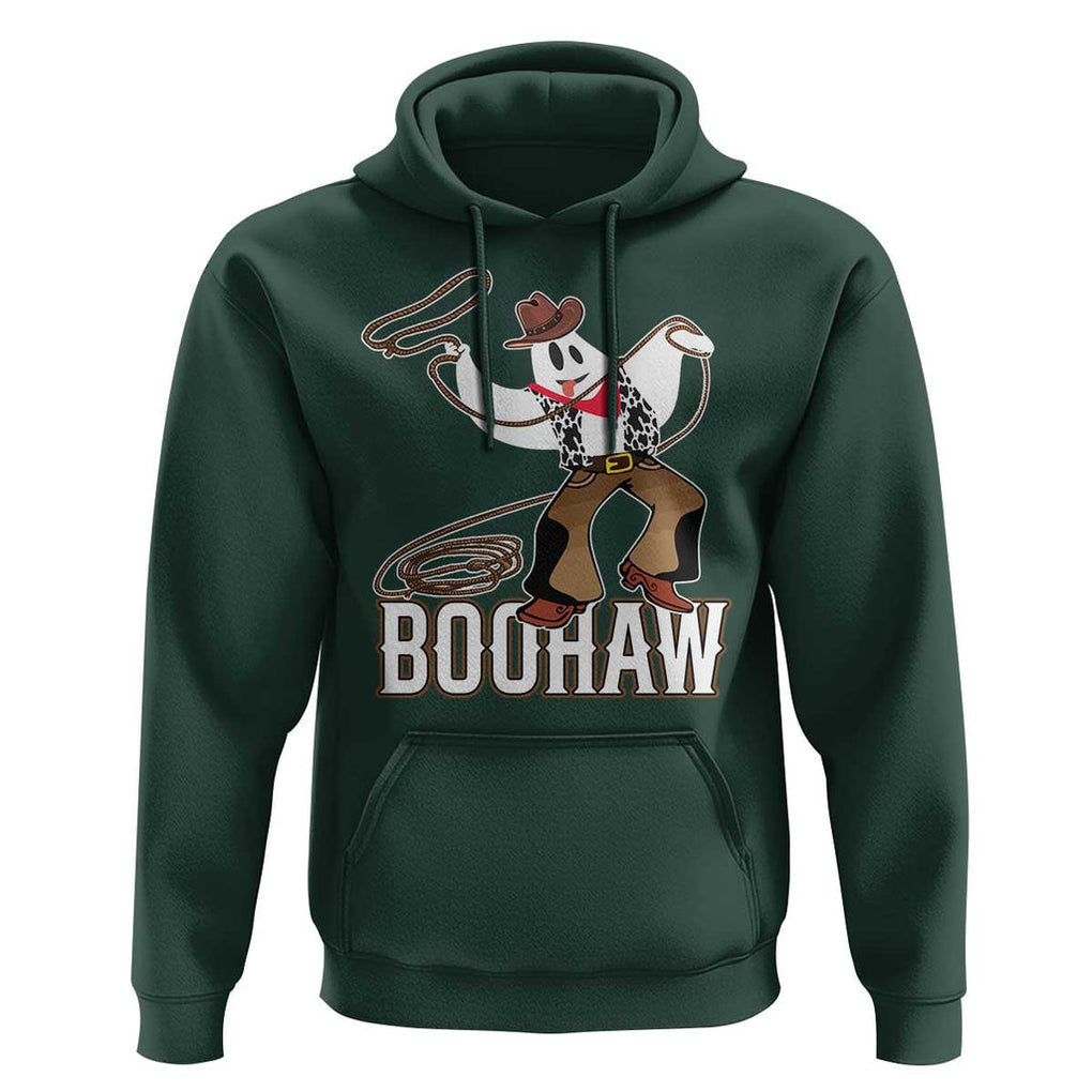 Halloween Cowboy Hoodie BooHaw Western Ghost TS09 Dark Forest Green Print Your Wear