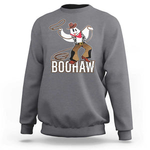 Halloween Cowboy Sweatshirt BooHaw Western Ghost TS09 Charcoal Print Your Wear