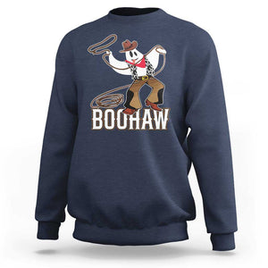 Halloween Cowboy Sweatshirt BooHaw Western Ghost TS09 Navy Print Your Wear