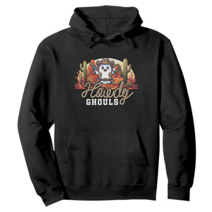 Halloween Cowboy Hoodie Howdy Ghouls Funny Western Ghost TS09 Black Print Your Wear