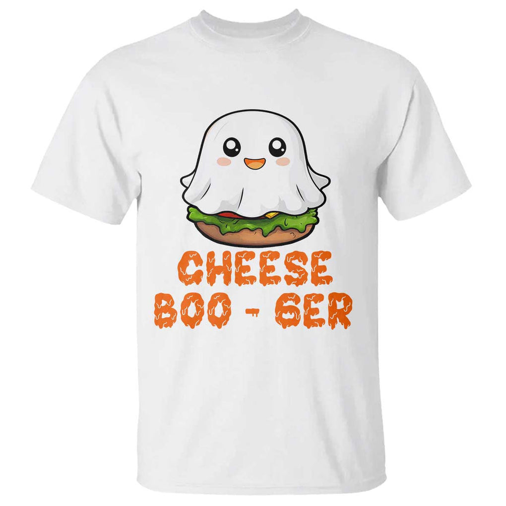Funny Halloween T Shirt Cheese Boo-ger Cute Hamburger Ghost TS09 White Print Your Wear