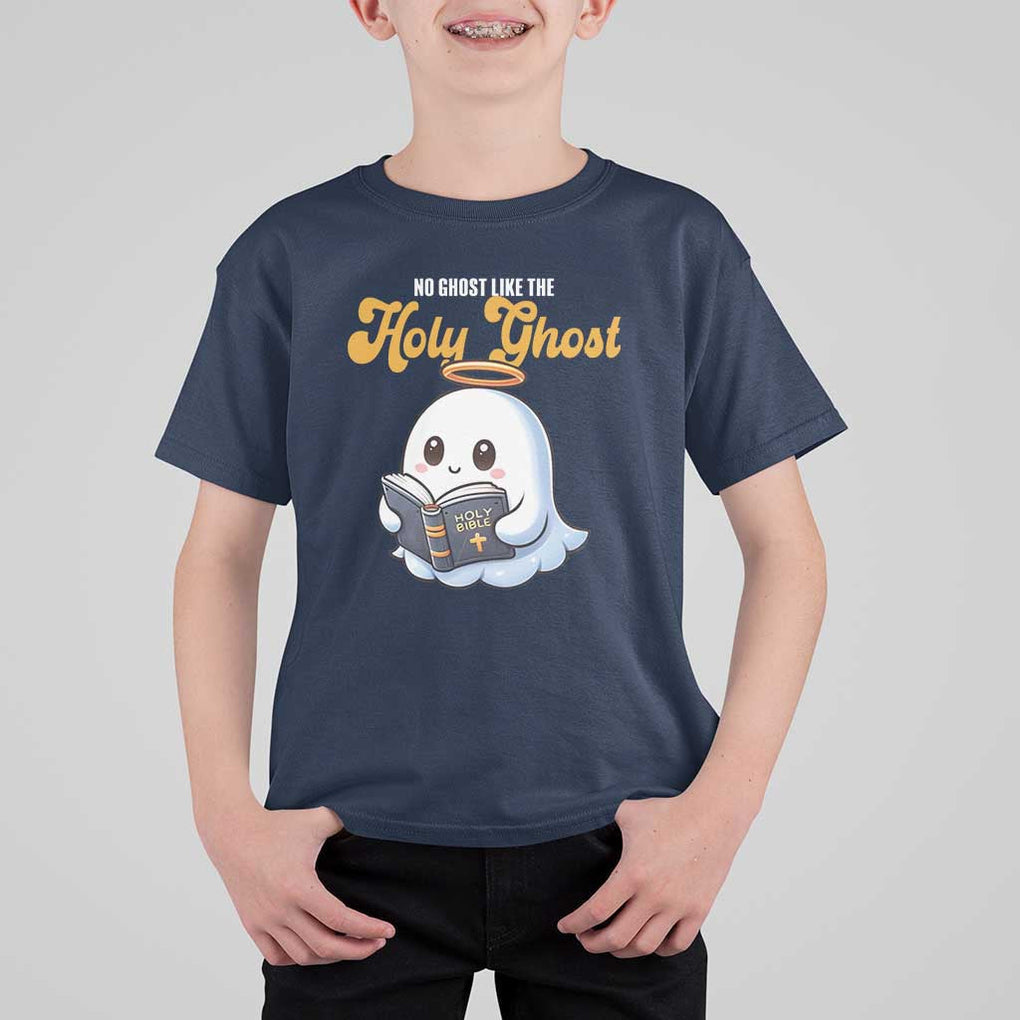 Funny Halloween Christian T Shirt For Kid No Ghost Like The Holy Ghost TS09 Navy Print Your Wear