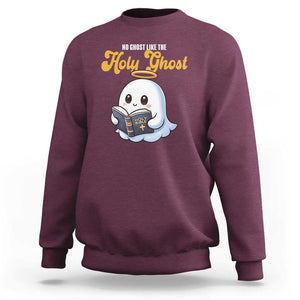 Funny Halloween Christian Sweatshirt No Ghost Like The Holy Ghost TS09 Maroon Print Your Wear