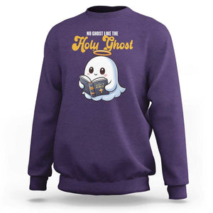 Funny Halloween Christian Sweatshirt No Ghost Like The Holy Ghost TS09 Purple Print Your Wear