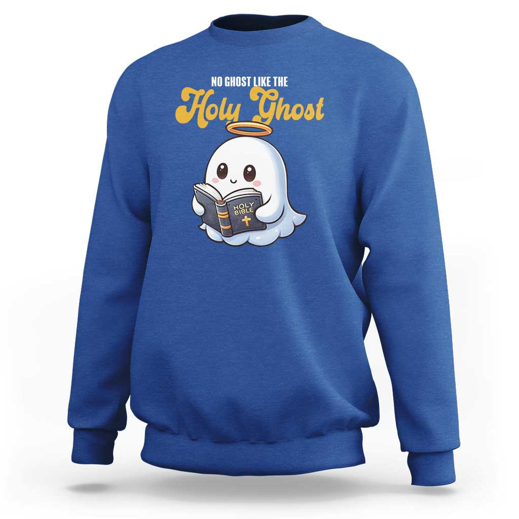 Funny Halloween Christian Sweatshirt No Ghost Like The Holy Ghost TS09 Royal Blue Print Your Wear
