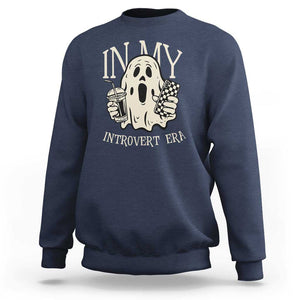 Funny Halloween Sweatshirt In My Introvert Era Ghost TS09 Navy Print Your Wear