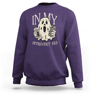 Funny Halloween Sweatshirt In My Introvert Era Ghost TS09 Purple Print Your Wear