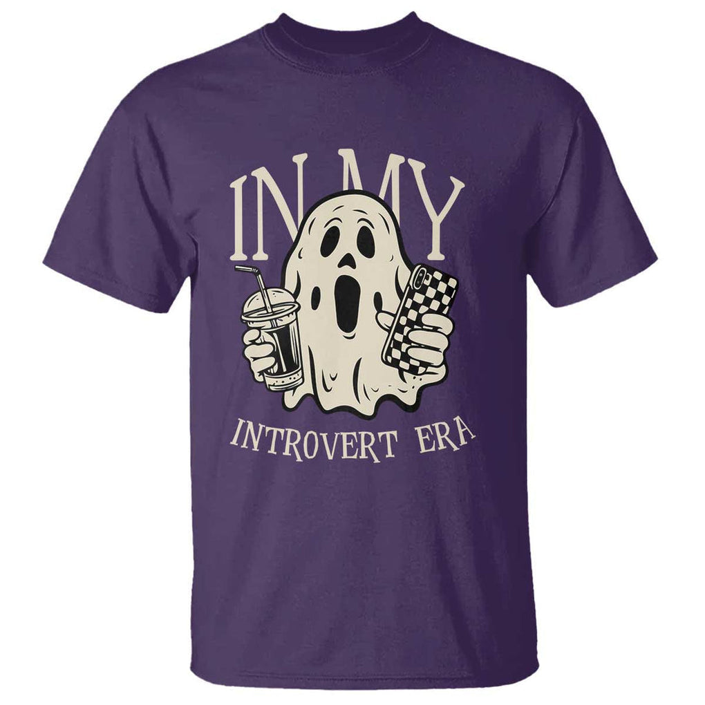 Funny Halloween T Shirt In My Introvert Era Ghost TS09 Purple Print Your Wear